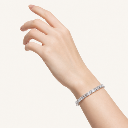 7CT Emerald Cut Lab Grown Diamond Tennis Bracelet
