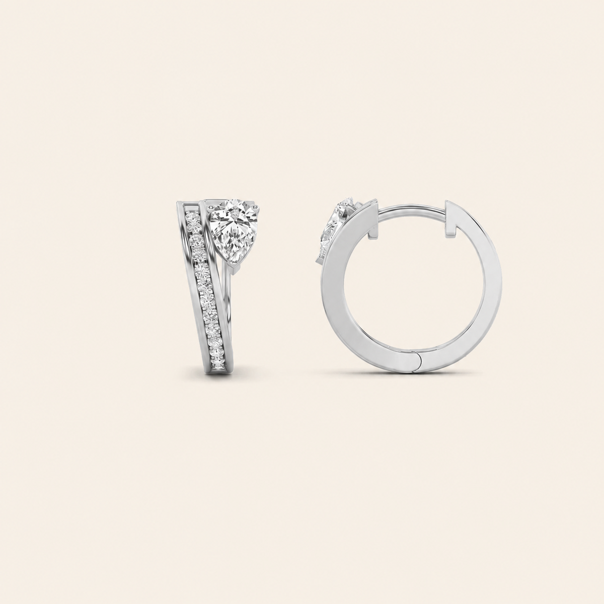 1.25CT Pear Cut Lab Grown Diamond Fashion Earrings