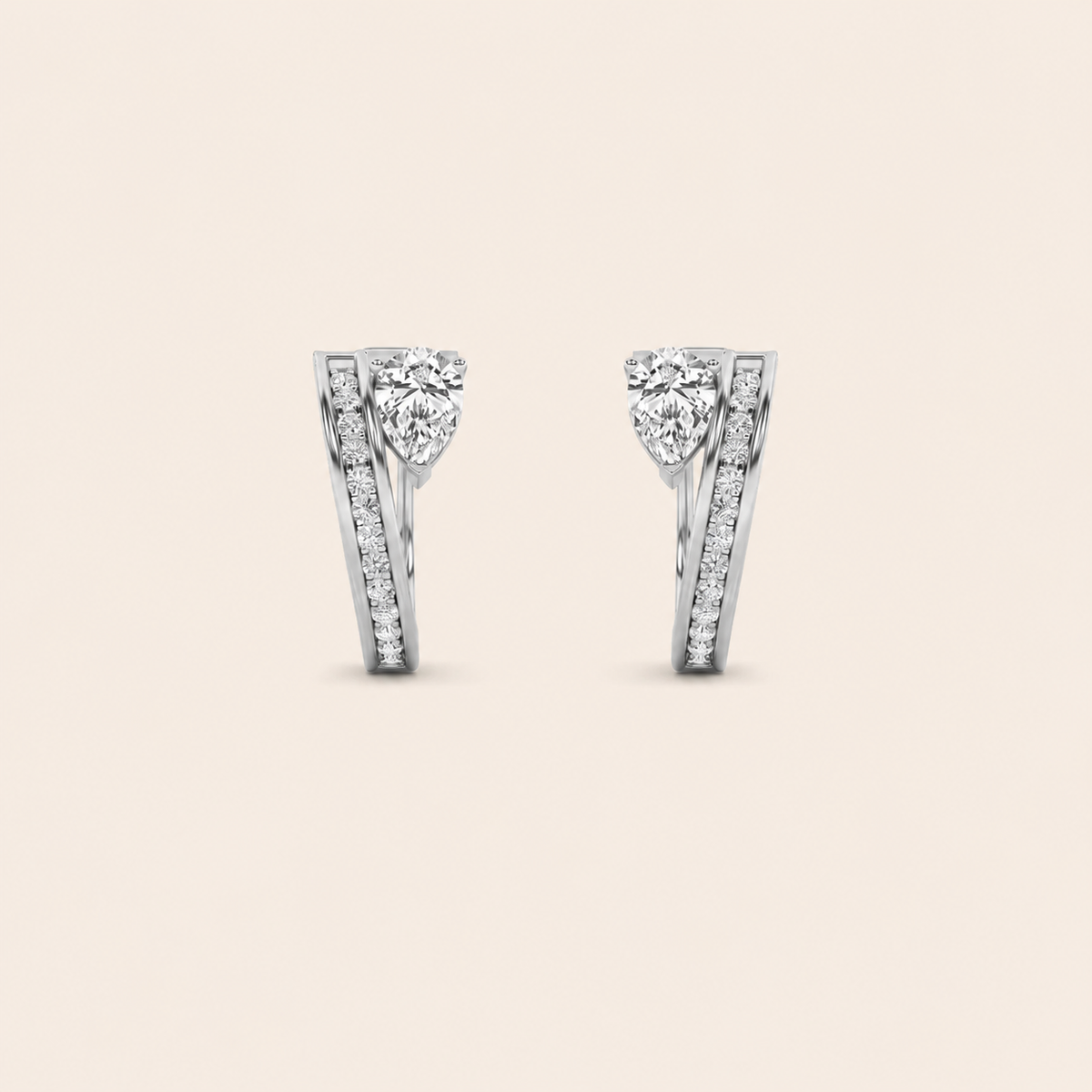 1.25CT Pear Cut Lab Grown Diamond Fashion Earrings