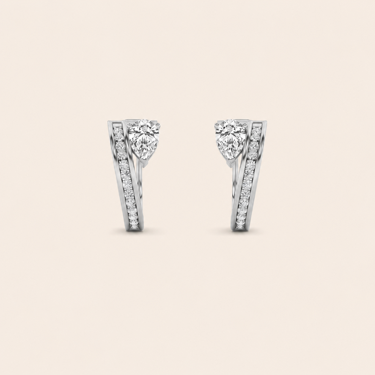 1.25CT Pear Cut Lab Grown Diamond Fashion Earrings