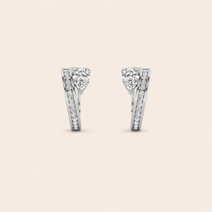 1.25CT Pear Cut Lab Grown Diamond Fashion Earrings
