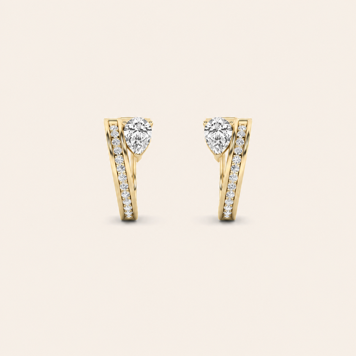 1.25CT Pear Cut Lab Grown Diamond Fashion Earrings