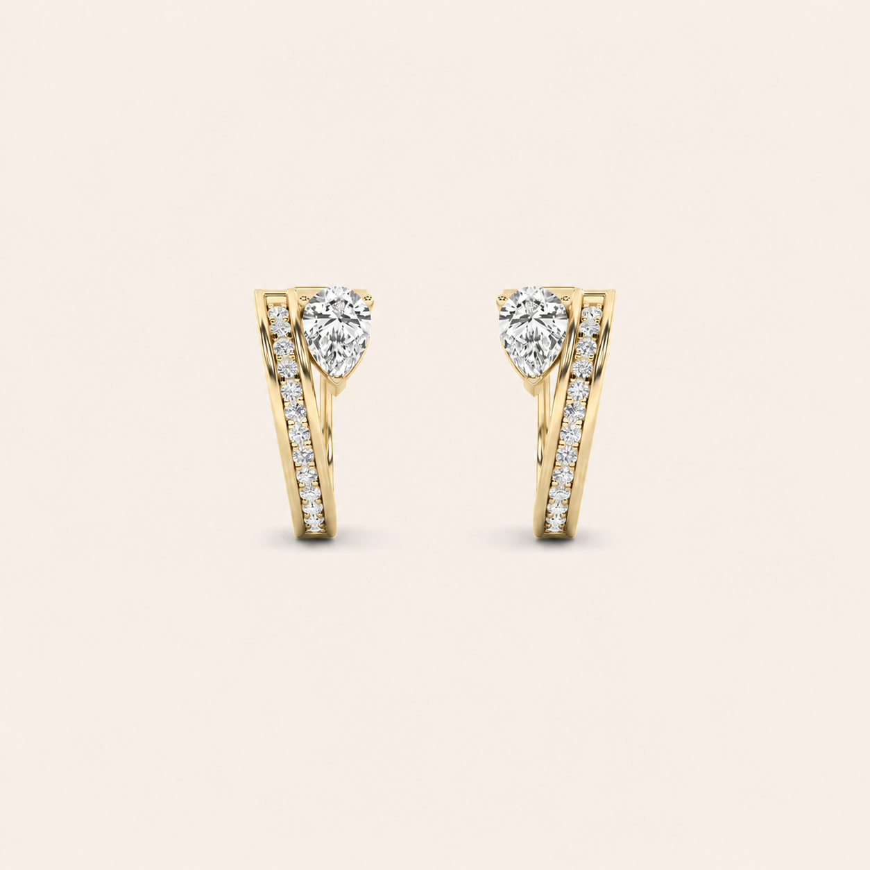 1.25CT Pear Cut Lab Grown Diamond Fashion Earrings