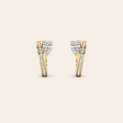 1.25CT Pear Cut Lab Grown Diamond Fashion Earrings
