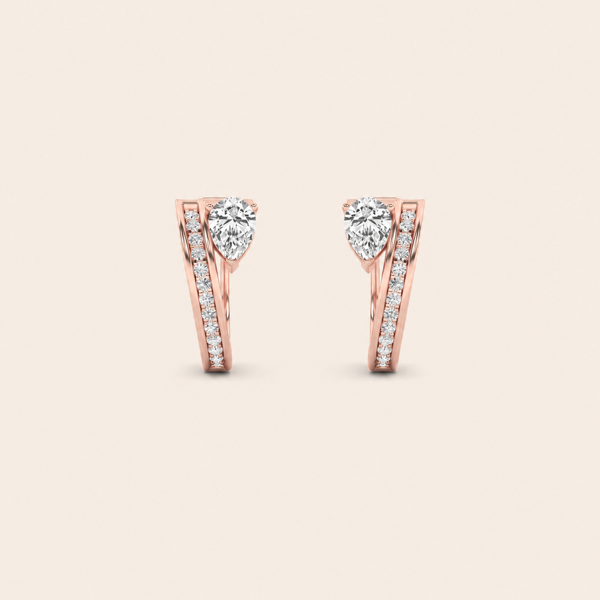 1.25CT Pear Cut Lab Grown Diamond Fashion Earrings