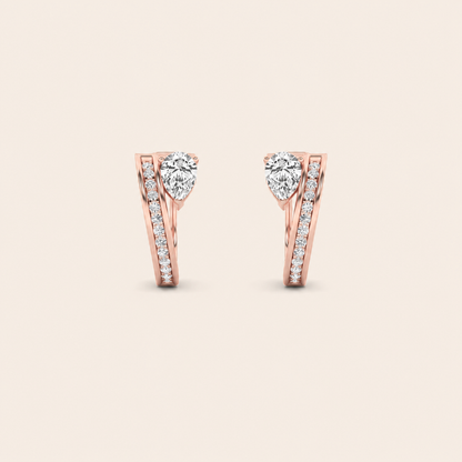 1.25CT Pear Cut Lab Grown Diamond Fashion Earrings