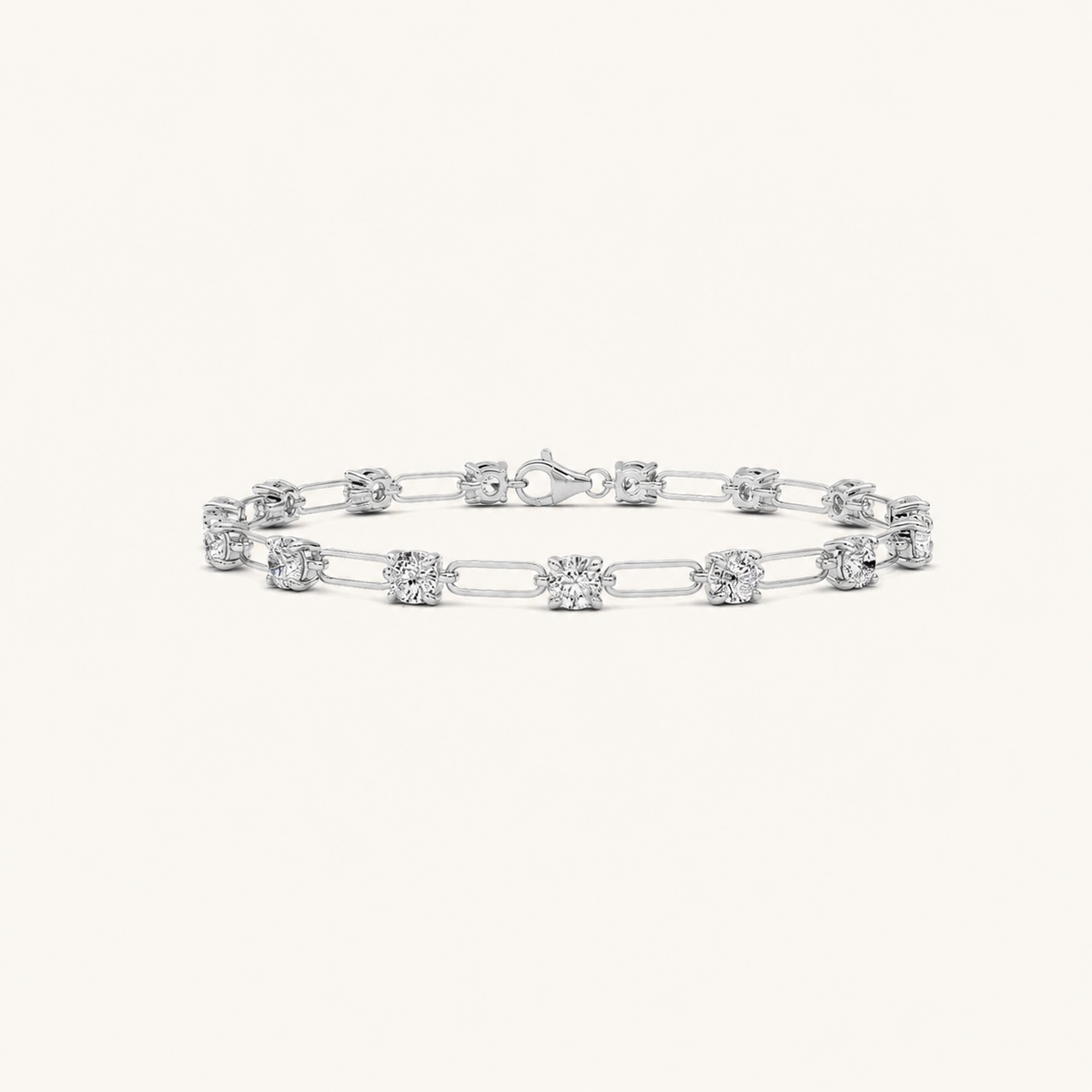 3CT Round Cut Lab Grown Diamond Tennis Bracelet