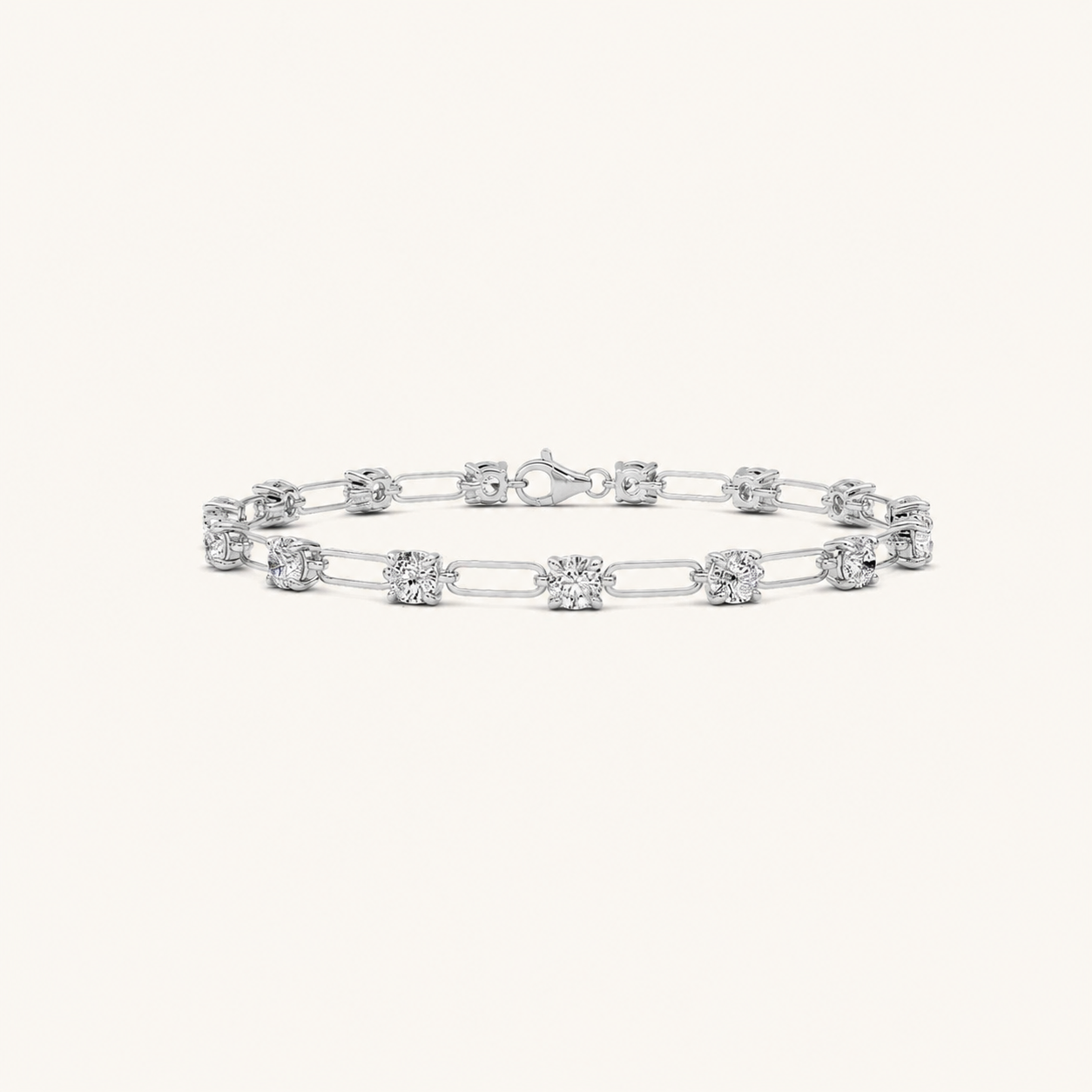 3CT Round Cut Lab Grown Diamond Tennis Bracelet