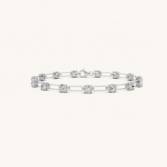 3CT Round Cut Lab Grown Diamond Tennis Bracelet
