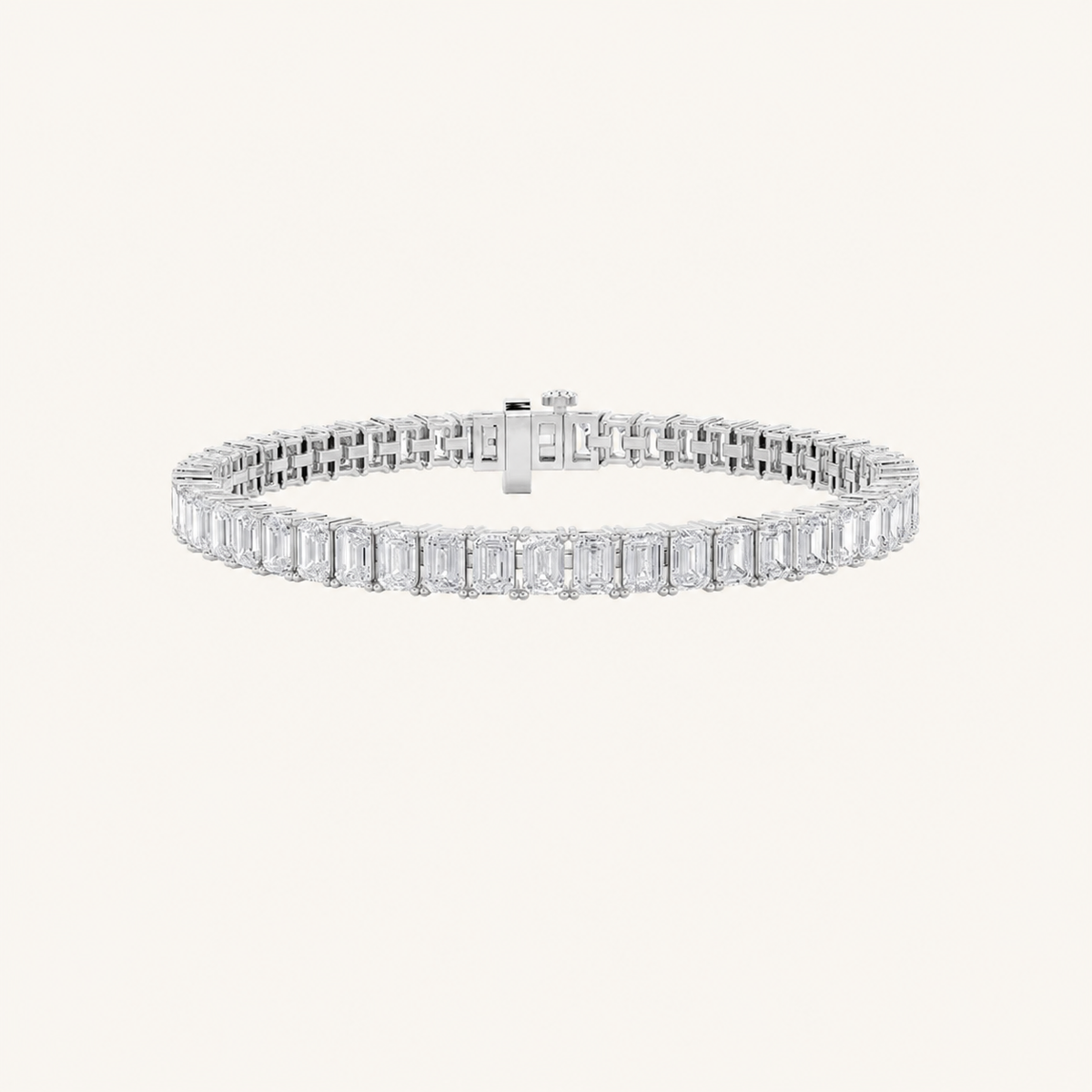 11.25CT Emerald Cut Lab Grown Diamond Tennis Bracelet