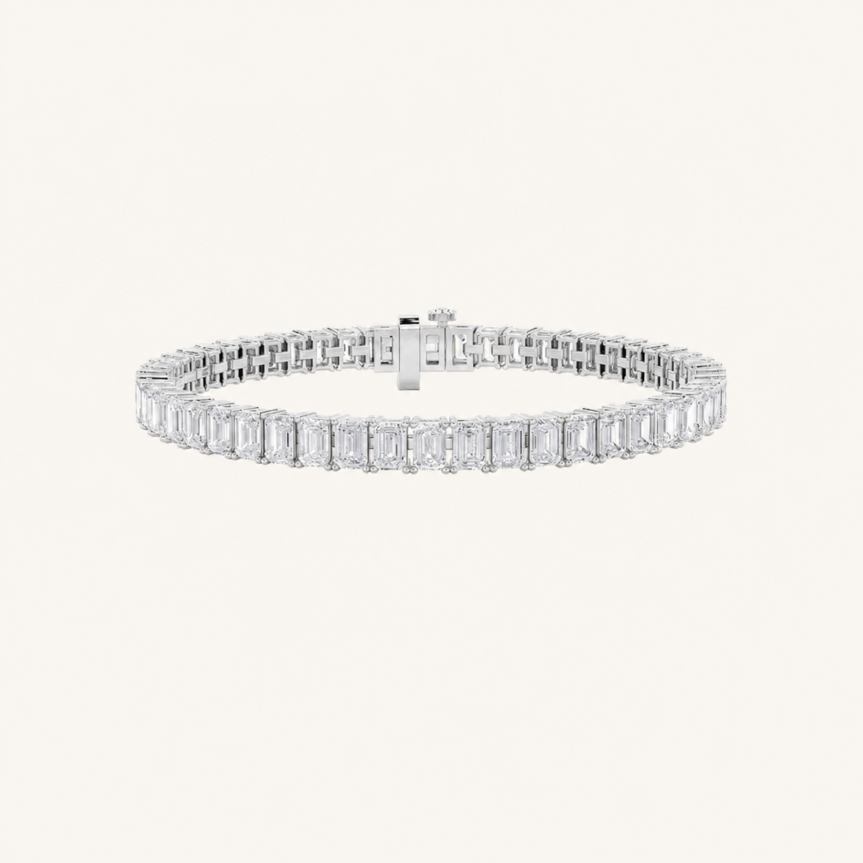 11.25CT Emerald Cut Lab Grown Diamond Tennis Bracelet