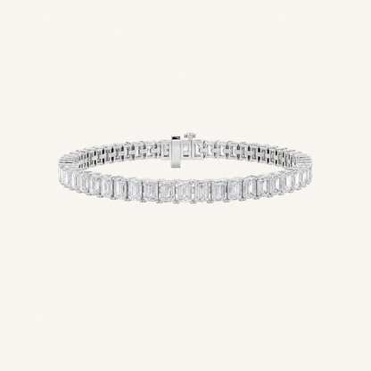 11.25CT Emerald Cut Lab Grown Diamond Tennis Bracelet