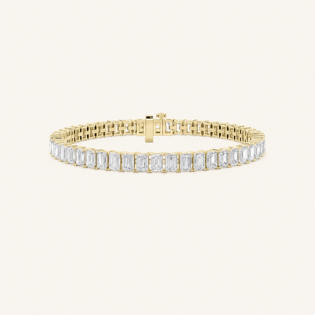 11.25CT Emerald Cut Lab Grown Diamond Tennis Bracelet