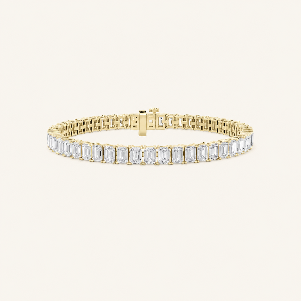 11.25CT Emerald Cut Lab Grown Diamond Tennis Bracelet