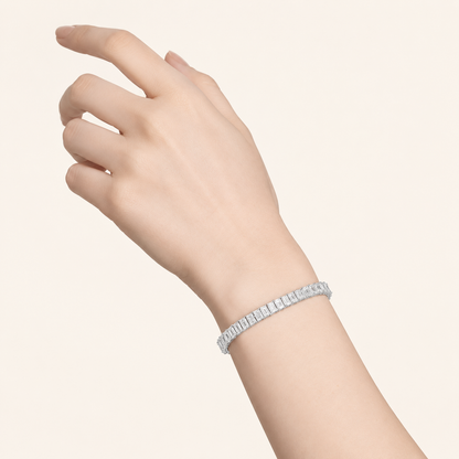 11.25CT Emerald Cut Lab Grown Diamond Tennis Bracelet