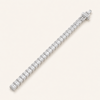 11.25CT Emerald Cut Lab Grown Diamond Tennis Bracelet