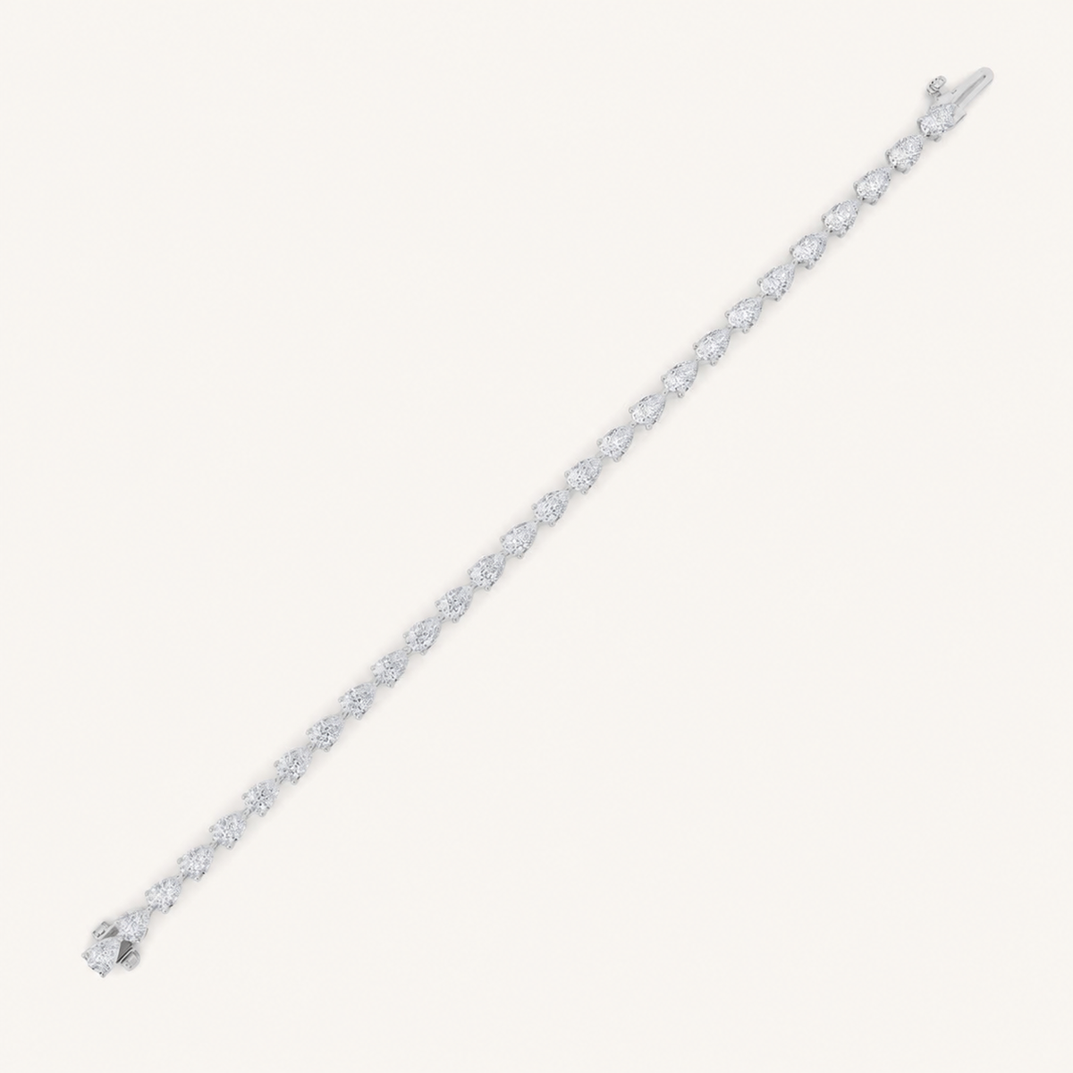 7CT Pear Cut Lab Grown Diamond Tennis Bracelet