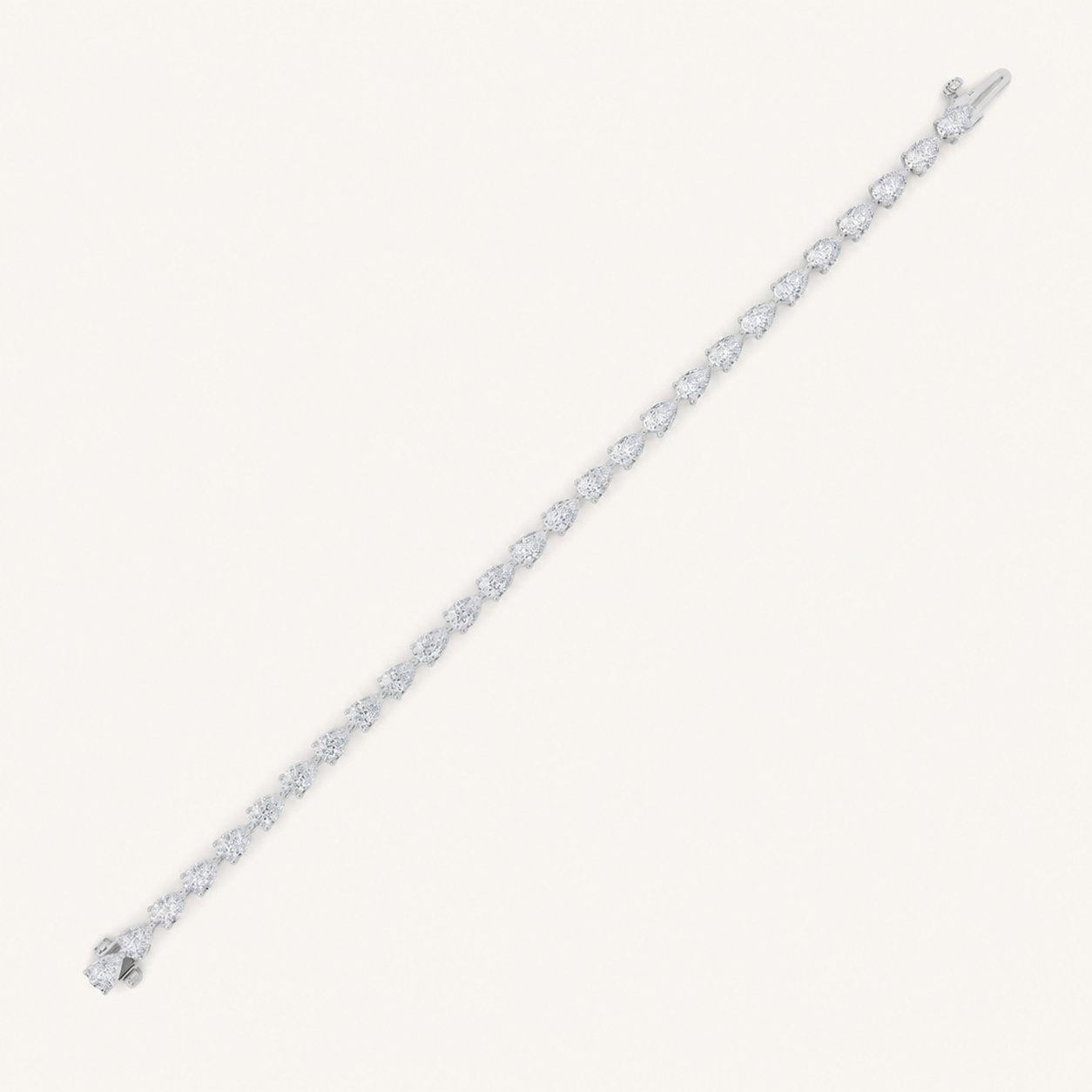 7CT Pear Cut Lab Grown Diamond Tennis Bracelet