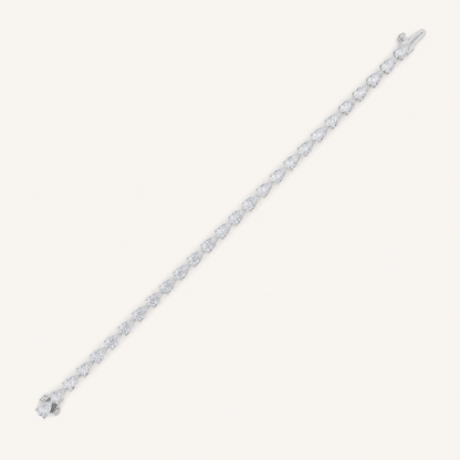 7CT Pear Cut Lab Grown Diamond Tennis Bracelet