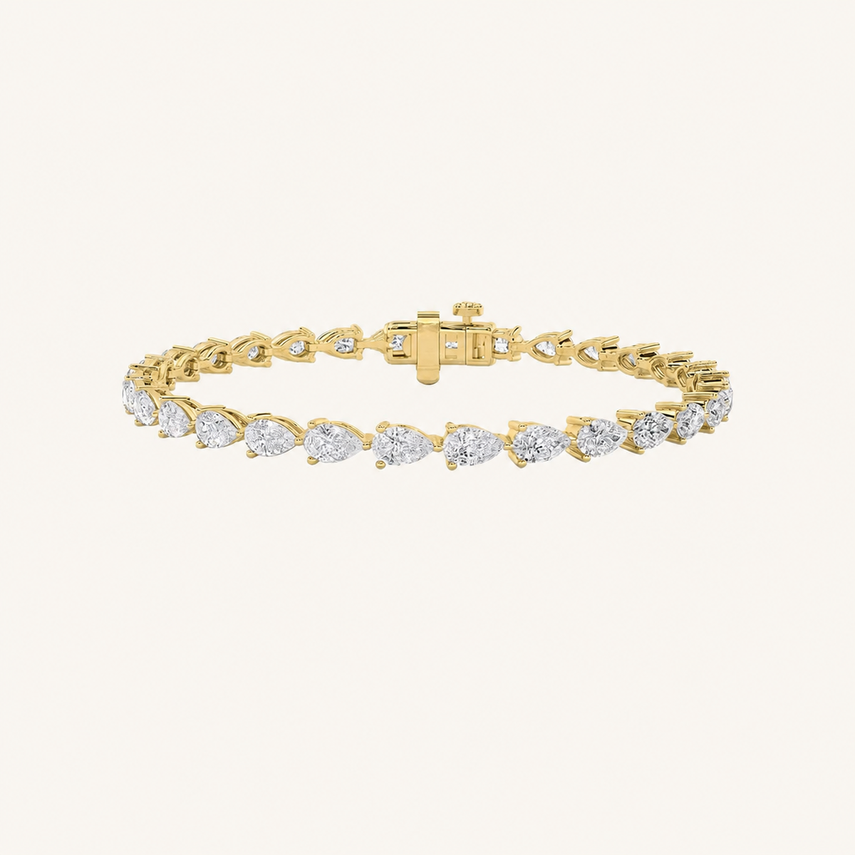 7CT Pear Cut Lab Grown Diamond Tennis Bracelet
