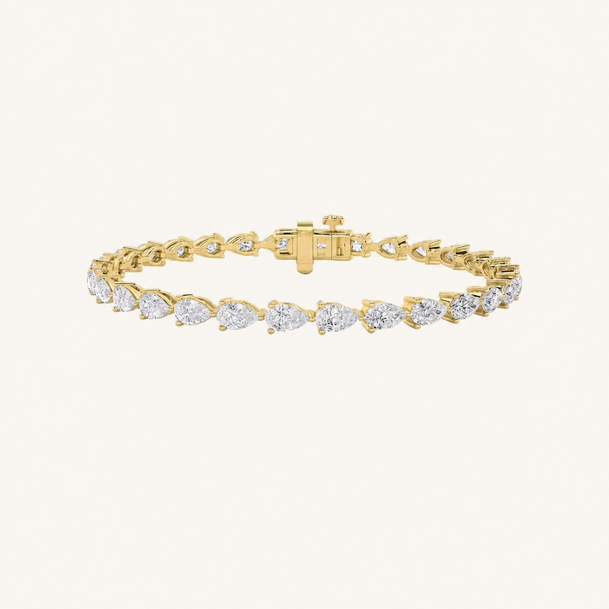 7CT Pear Cut Lab Grown Diamond Tennis Bracelet