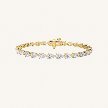 7CT Pear Cut Lab Grown Diamond Tennis Bracelet