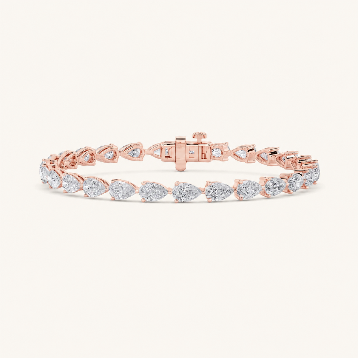 7CT Pear Cut Lab Grown Diamond Tennis Bracelet
