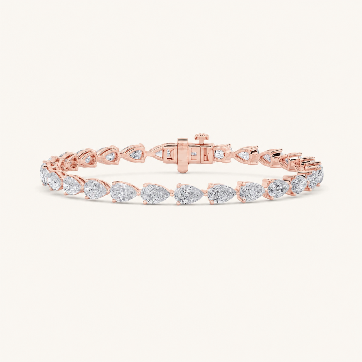 7CT Pear Cut Lab Grown Diamond Tennis Bracelet