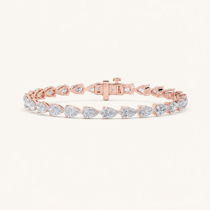 7CT Pear Cut Lab Grown Diamond Tennis Bracelet