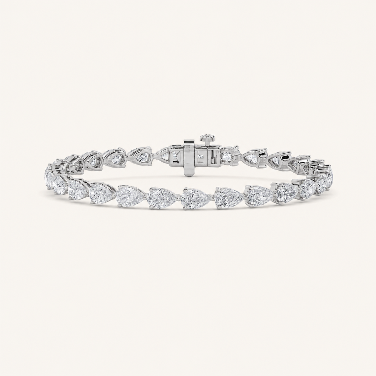 7CT Pear Cut Lab Grown Diamond Tennis Bracelet