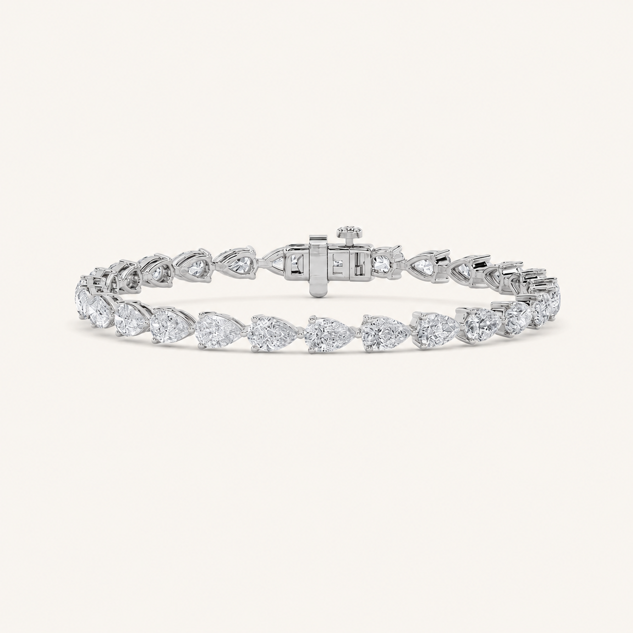 7CT Pear Cut Lab Grown Diamond Tennis Bracelet