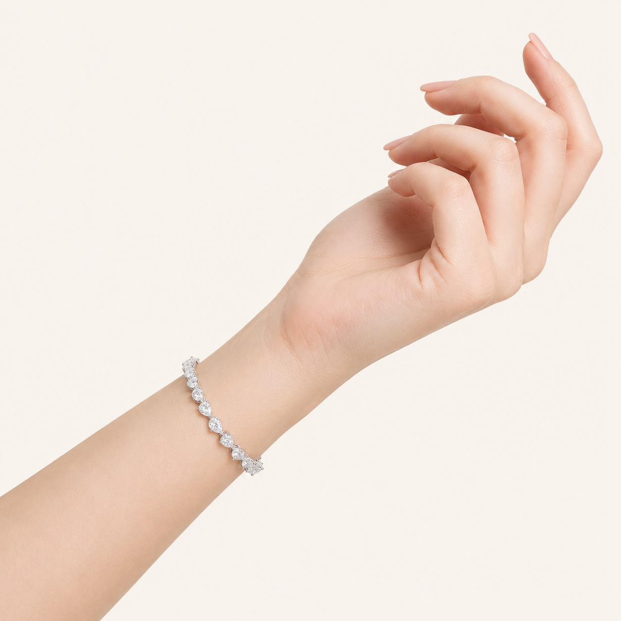 7CT Pear Cut Lab Grown Diamond Tennis Bracelet