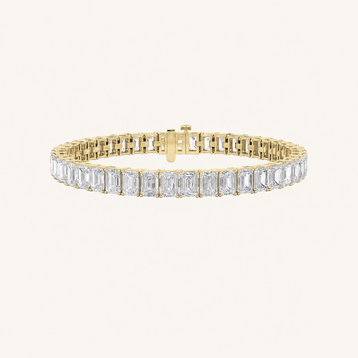 10CT Emerald Cut Lab Grown Diamond Tennis Bracelet