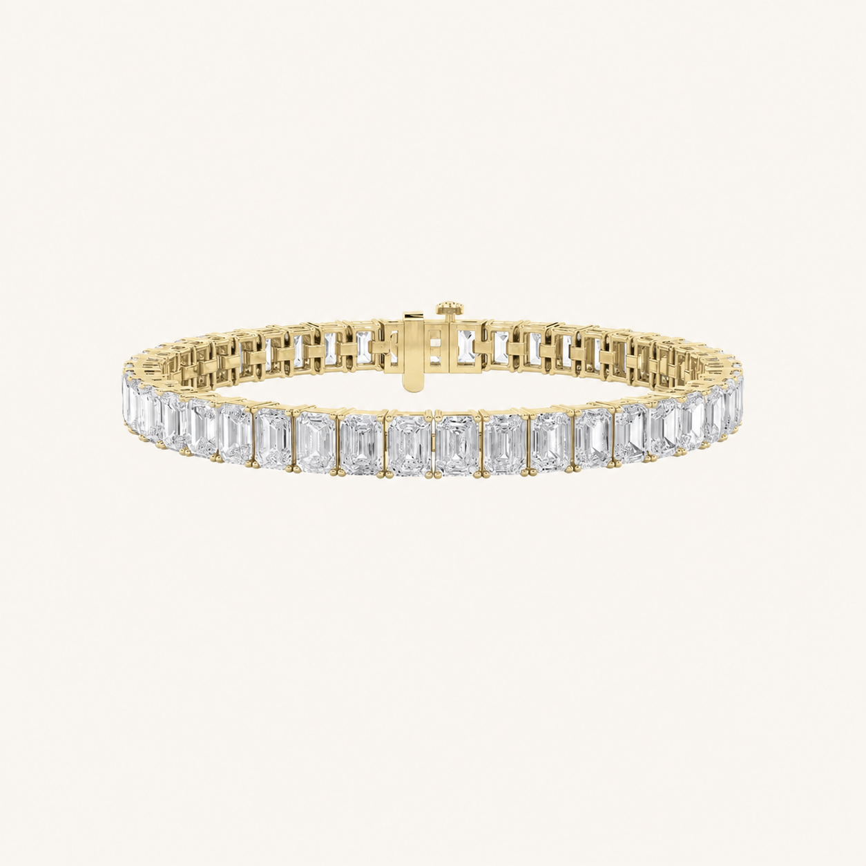 10CT Emerald Cut Lab Grown Diamond Tennis Bracelet