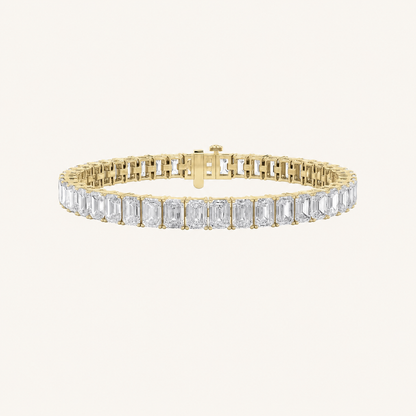 10CT Emerald Cut Lab Grown Diamond Tennis Bracelet