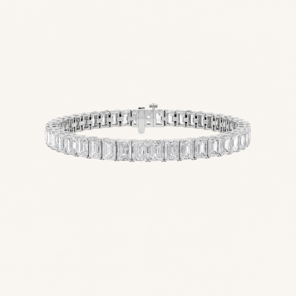10CT Emerald Cut Lab Grown Diamond Tennis Bracelet