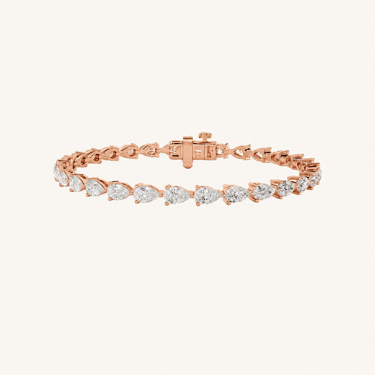 10CT Pear Cut Lab Grown Diamond Tennis Bracelet