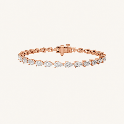 10CT Pear Cut Lab Grown Diamond Tennis Bracelet