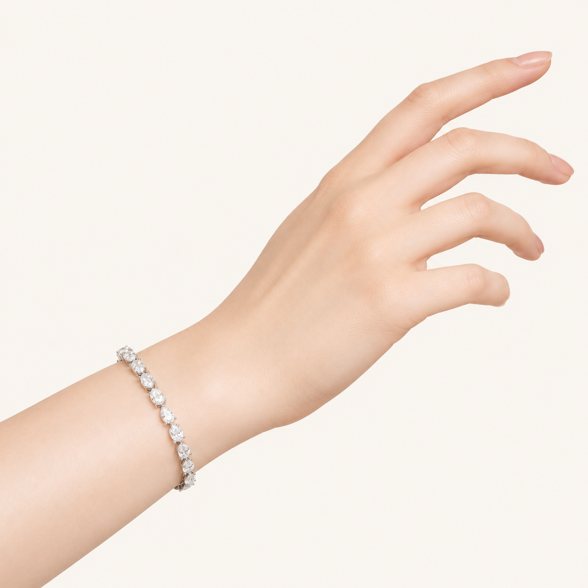 10CT Pear Cut Lab Grown Diamond Tennis Bracelet