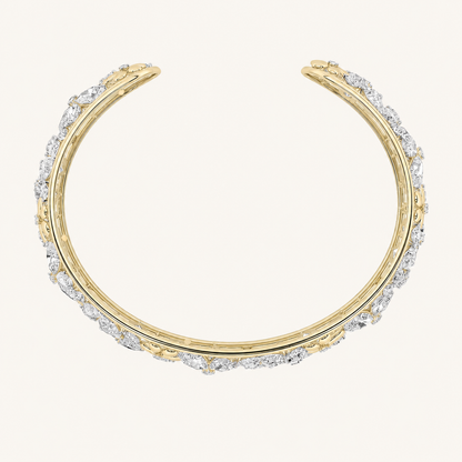 23.5CT Pear Cut Lab Grown Diamond Cuff Bracelet