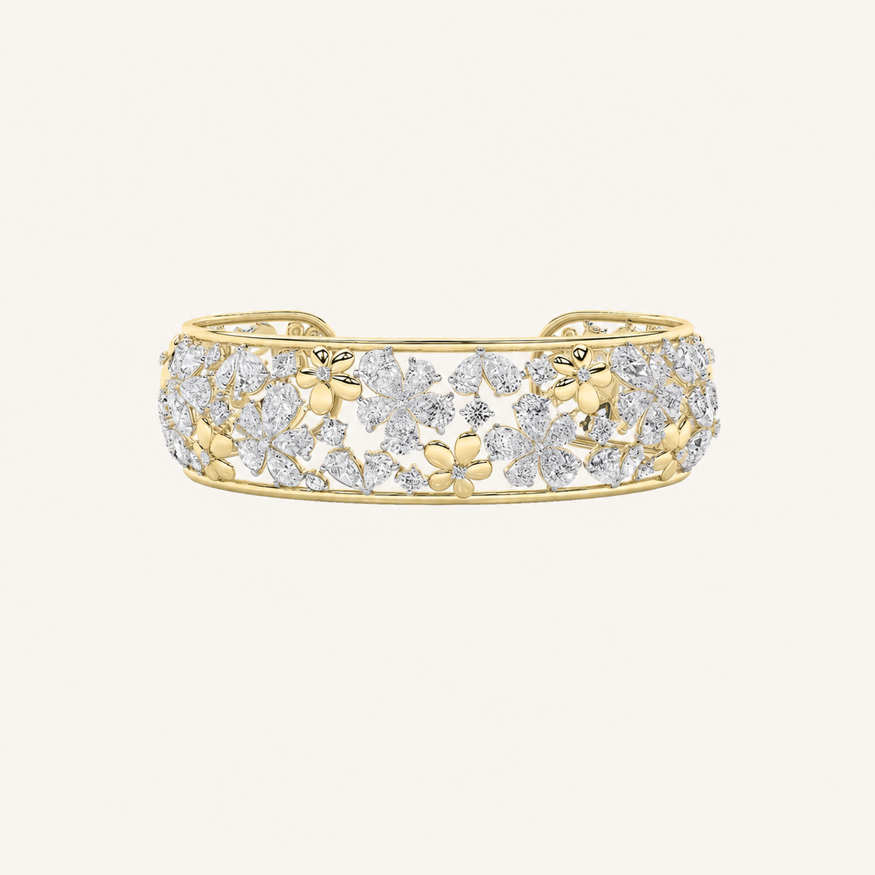 23.5CT Pear Cut Lab Grown Diamond Cuff Bracelet