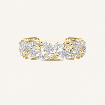 23.5CT Pear Cut Lab Grown Diamond Cuff Bracelet