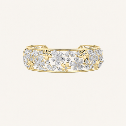 23.5CT Pear Cut Lab Grown Diamond Cuff Bracelet