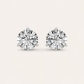 5.5CT Round Cut Lab Grown Diamond Three Prong Martini Stud Earrings