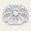 2.25CT Oval Cut Certified Lab Grown Diamond Men's Ring