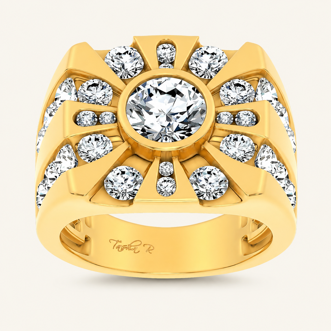 4.49CT Round Cut Certified Lab Grown Diamond Men's Ring