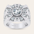 4.49CT Round Cut Certified Lab Grown Diamond Men's Ring
