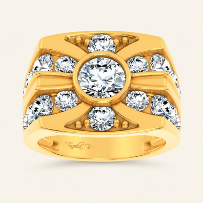 4.75CT Round Cut Certified Lab Grown Diamond Men's Ring