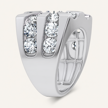 5CT Round Certified Lab Grown Diamond Men's Ring
