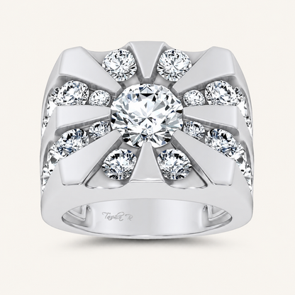 5CT Round Certified Lab Grown Diamond Men's Ring